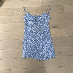 Floral blue mini dress